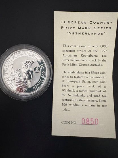1996-1998 Australia Silver 15-Coin Set – European Country Privy Mark Collection