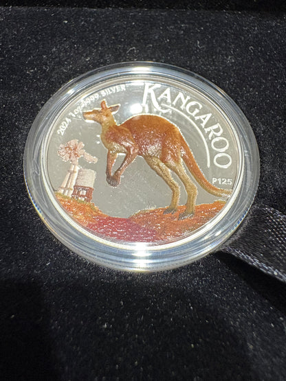 2024 $1 Australian Kangaroo – 1oz Silver Proof High Relief Coloured Coin