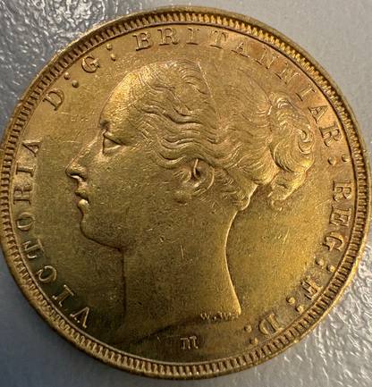 1885-M Australian Gold Sovereign – Melbourne Mint (Young Head Victoria)