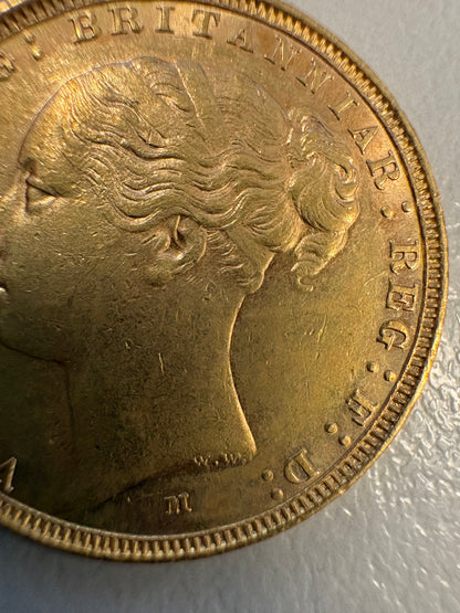 1885-M Australian Gold Sovereign – Melbourne Mint (Young Head Victoria)