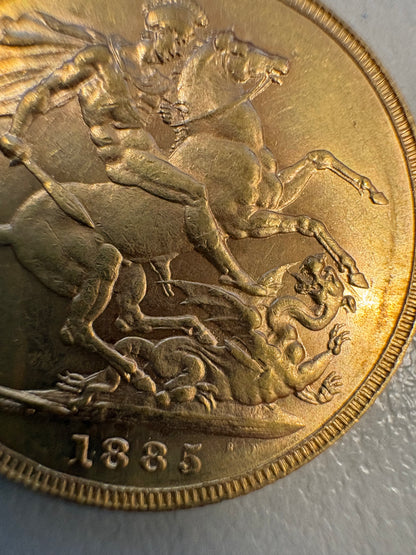 1885-M Australian Gold Sovereign – Melbourne Mint (Young Head Victoria)