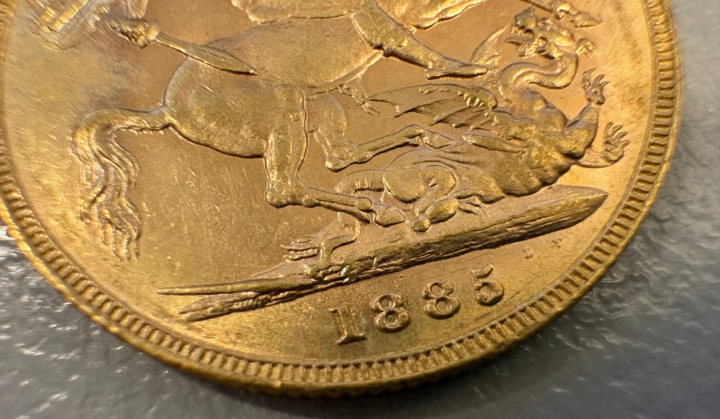 1885-M Australian Gold Sovereign – Melbourne Mint (Young Head Victoria)