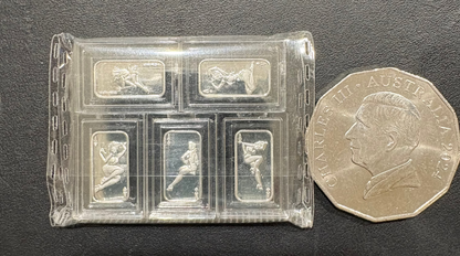 Mini Fractional Silver Bars – 5 × 1 Gram .999 Fine Silver (Poker Ladies Series)