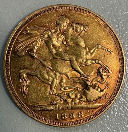 1888-M Gold Sovereign – Melbourne Mint