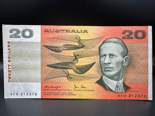 1979 $20 Australia Paper Bank note - General Prefix - Knight Stone VFR212378