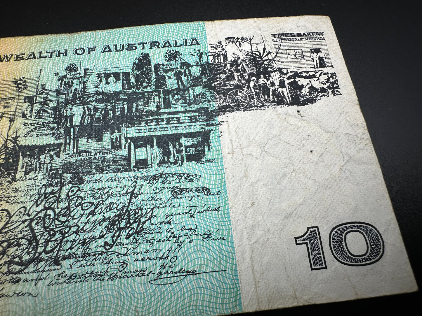 1968 $10 Australia Paper Bank note - General Prefix - Phillips Randall SQG361607