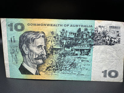 1972 $10 Australia Paper Banknote - Phillips Wheeler SXT 756379