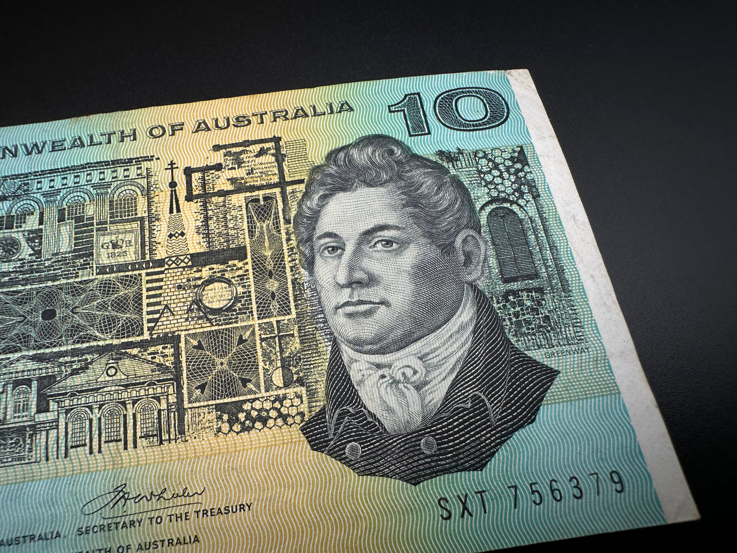 1972 $10 Australia Paper Banknote - Phillips Wheeler SXT 756379