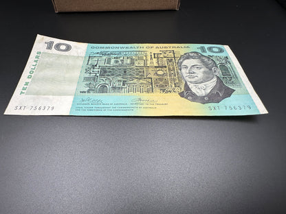 1972 $10 Australia Paper Banknote - Phillips Wheeler SXT 756379