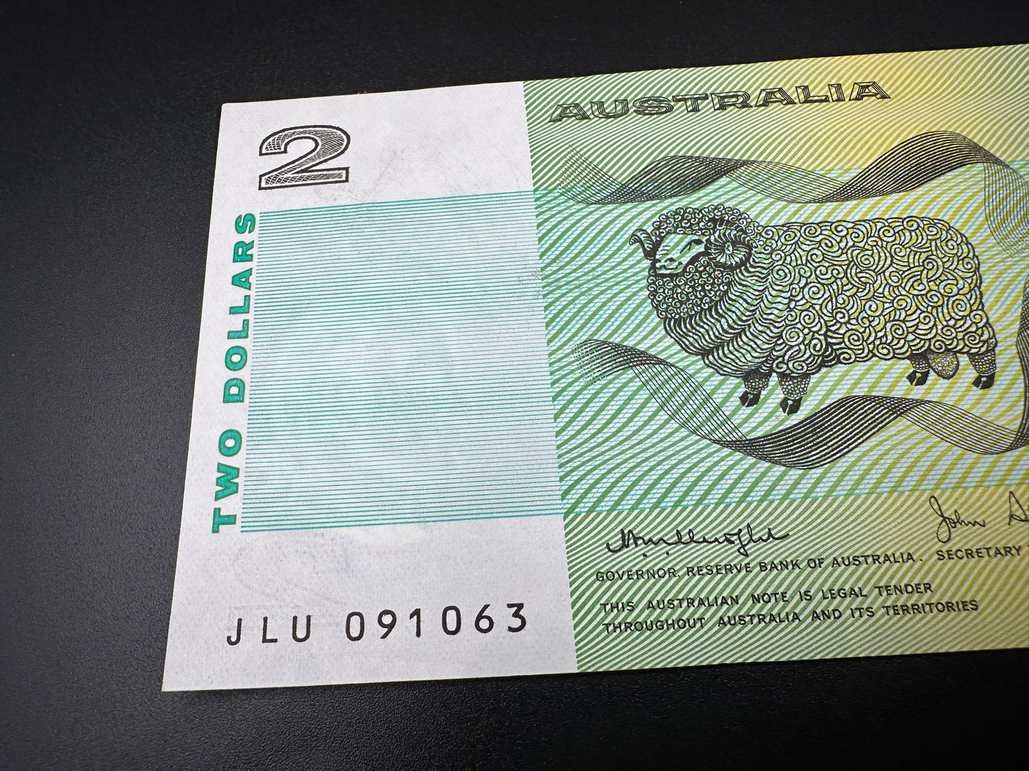 1979 $2 Australia Paper note - General Prefix - Knight Stone JLU091063