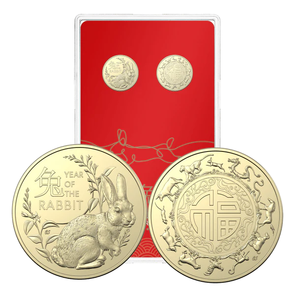 2023 $1 Lunar Year of the Rabbit 2 coin set