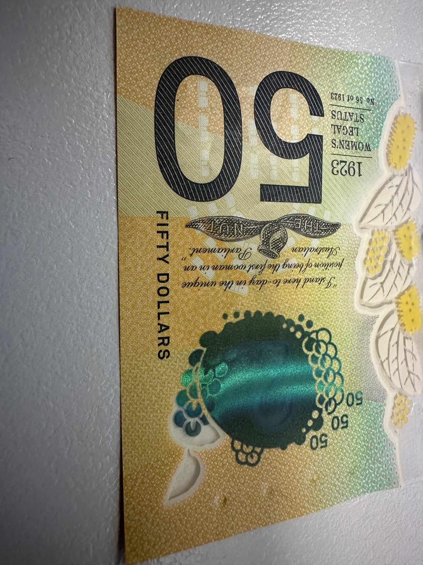 2018 $50 Polymer Note - 6 Digit Radar GI 180757757