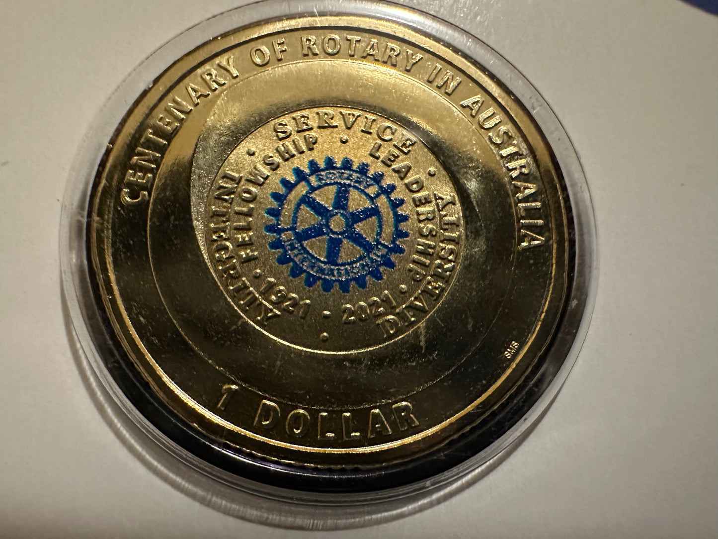 2021 $1 Centenary Of Rotary Australia coin on card Uncirculated