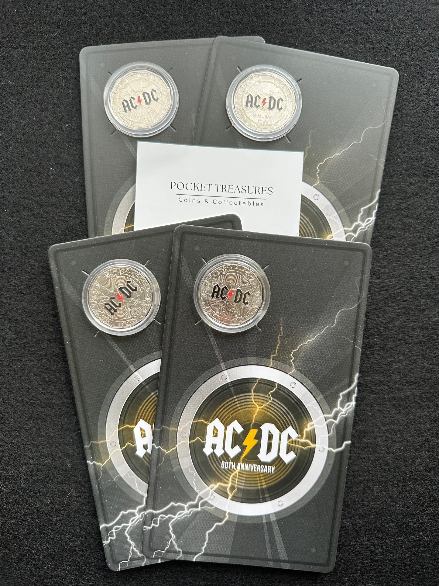 2023 50 cent 50th Anniversary of AC/DC CuNi Coloured Uncirculated Coin