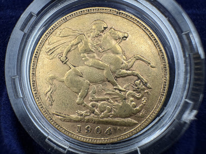 1904 George V Gold Sovereign M, P, & S Trio - Downies and Sherwood