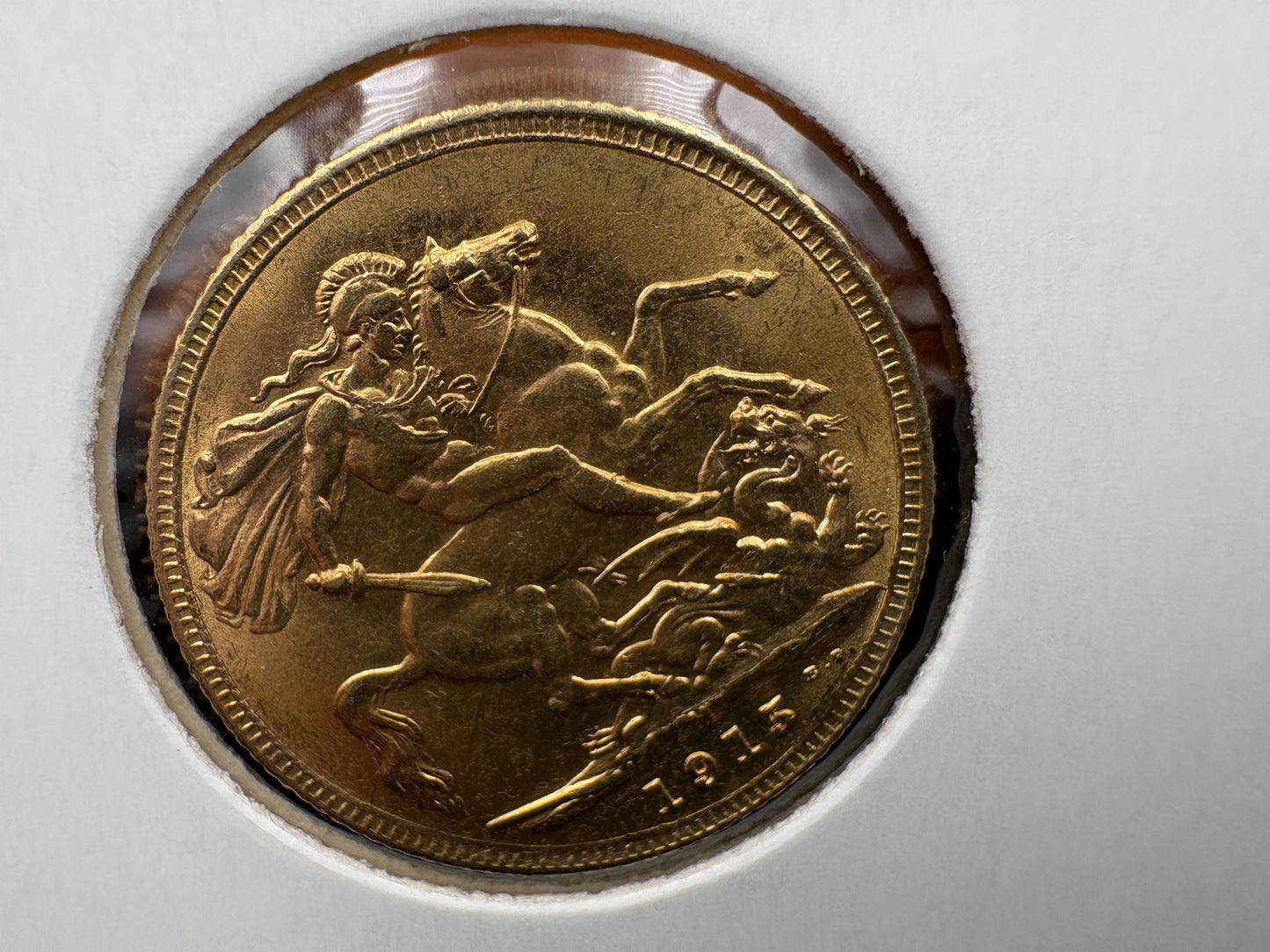 1915 Australian Full Gold Sovereign Melbourne Mintmark