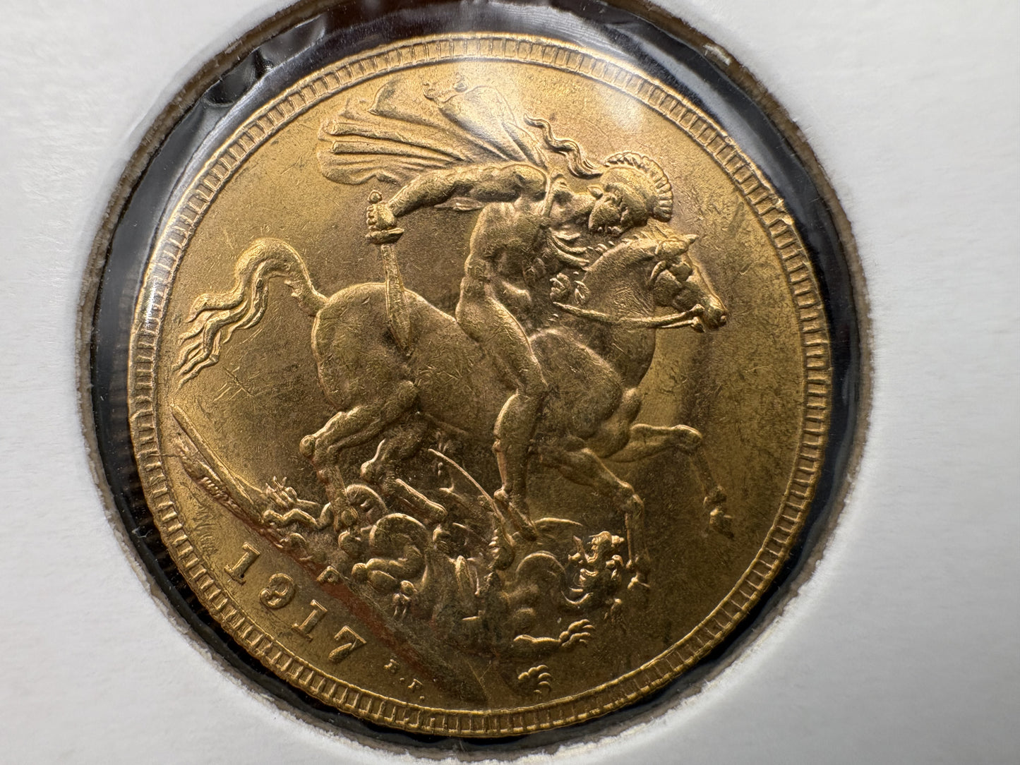 1917 Australian Full Gold Sovereign Perth Mintmark