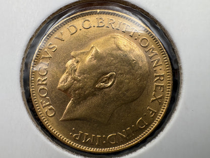 1917 Australian Full Gold Sovereign Perth Mintmark