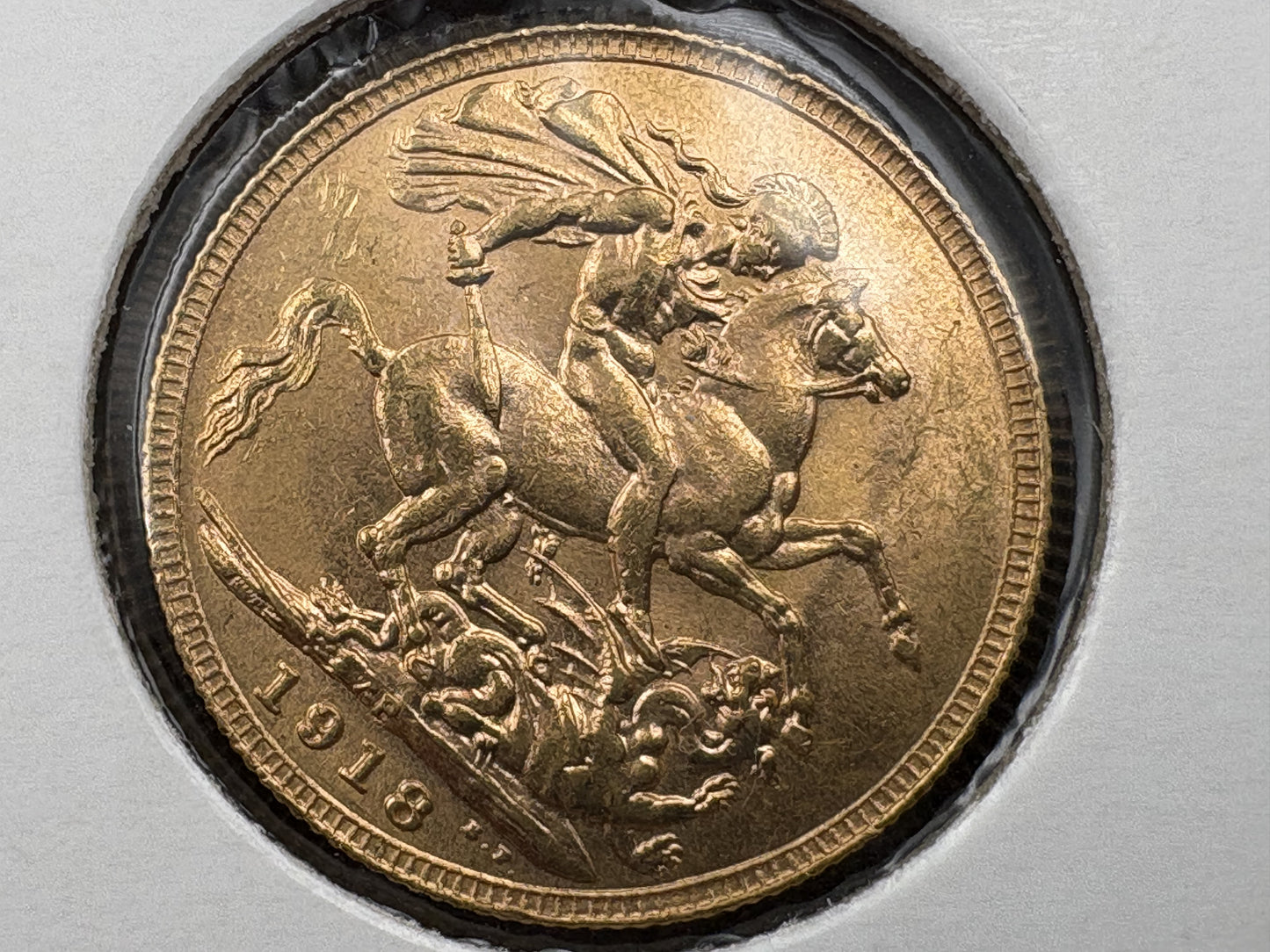 1918 Australian Full Gold Sovereign Perth Mintmark