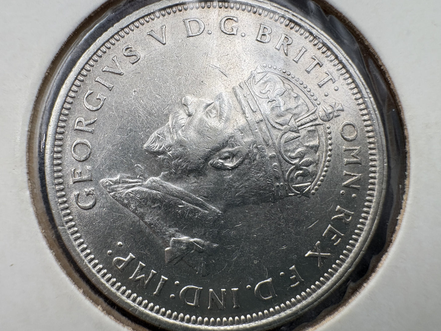 1927 Canberra King George V Florin Coin - 92.5% Silver - 1.5 Steps