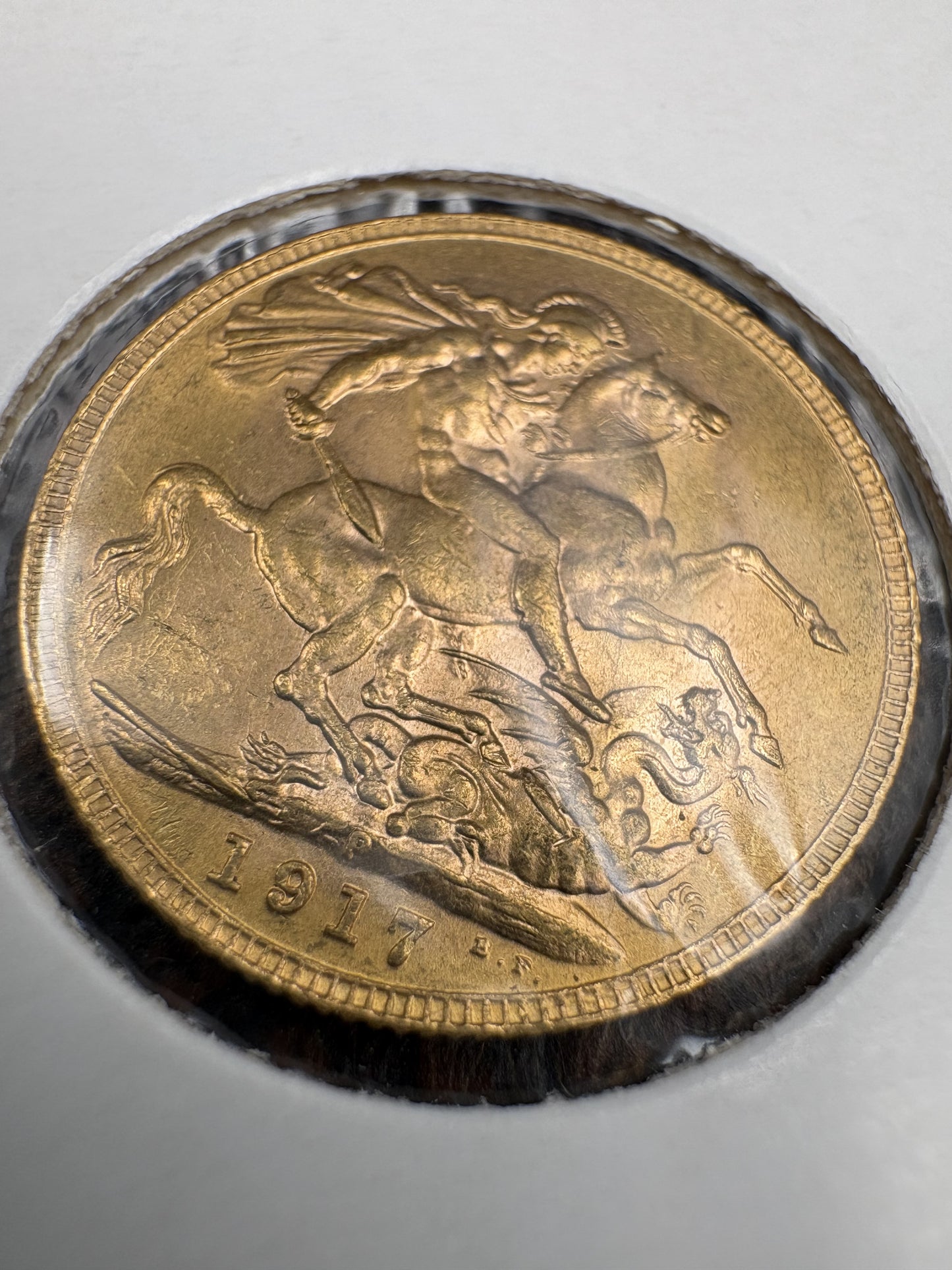 1917 Australian Full Gold Sovereign Perth Mintmark