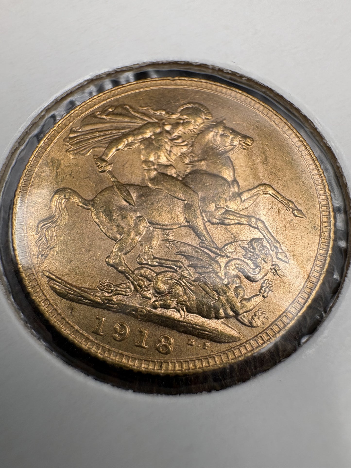 1918 Australian Full Gold Sovereign Perth Mintmark