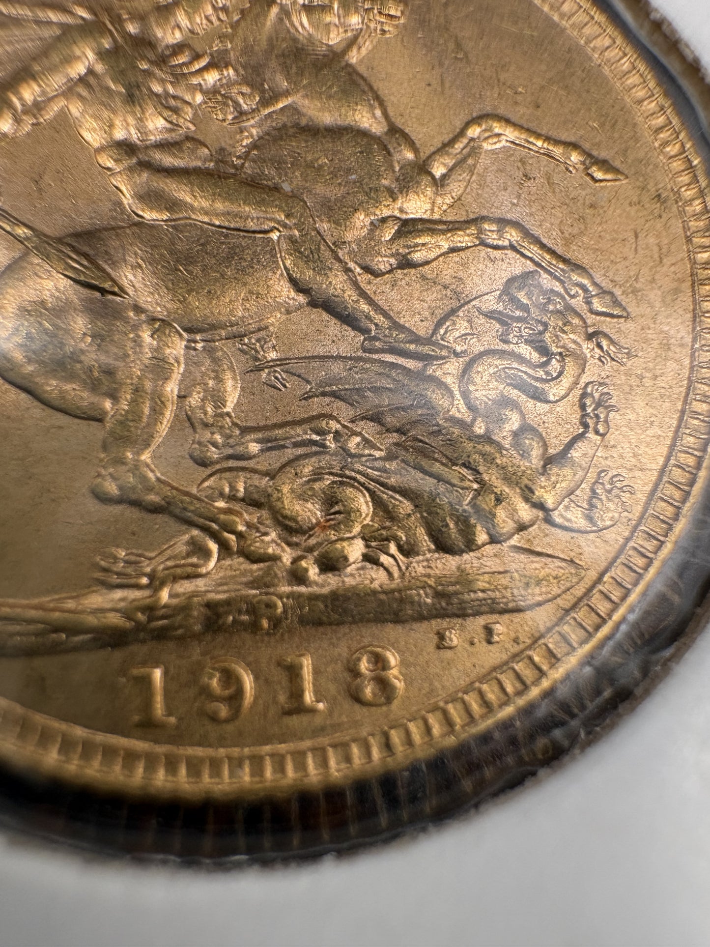 1918 Australian Full Gold Sovereign Perth Mintmark