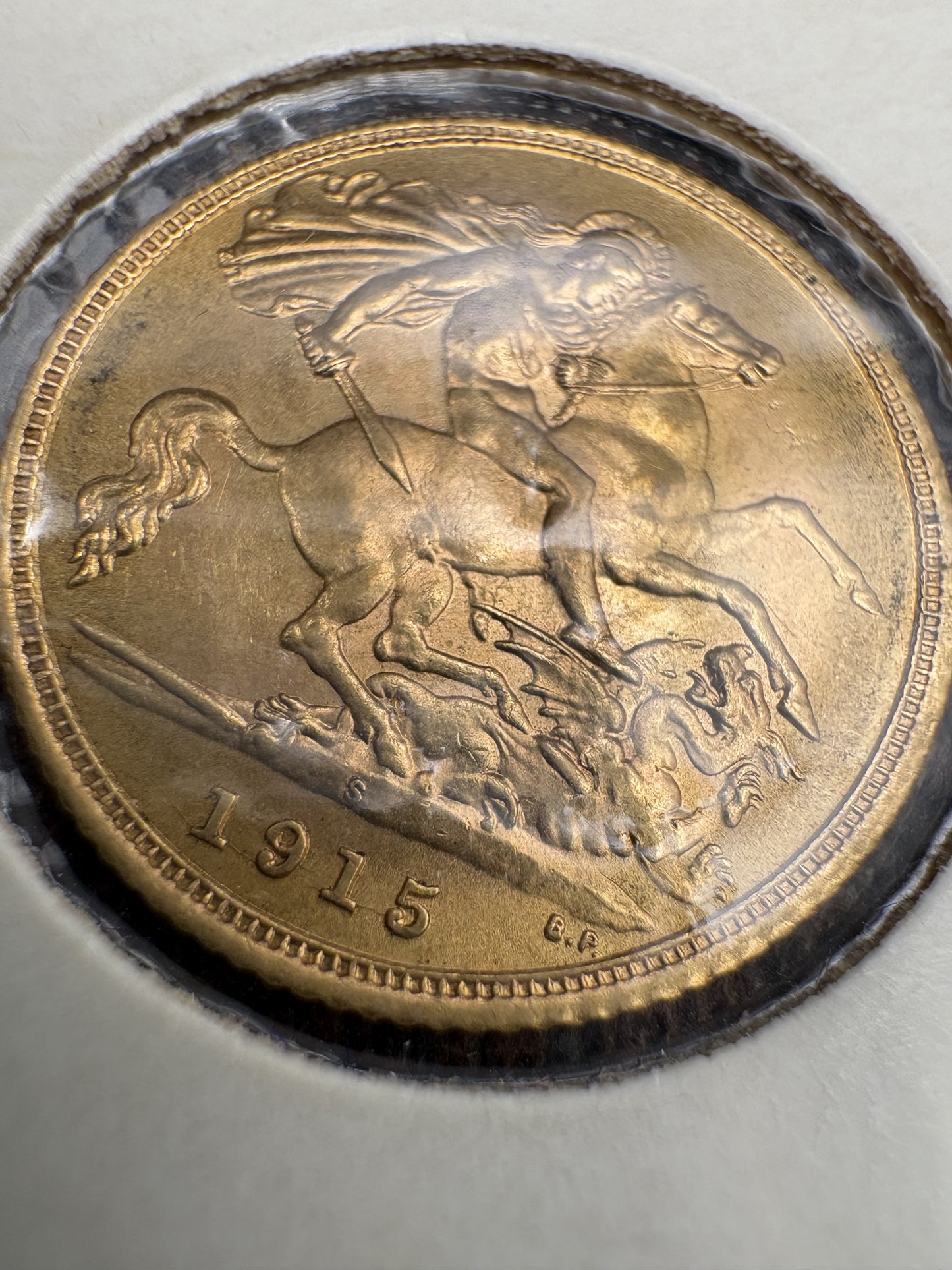 1915 Australian Half Gold Sovereign Sydney Mintmark