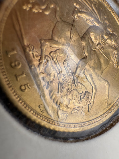 1915 Australian Half Gold Sovereign Sydney Mintmark