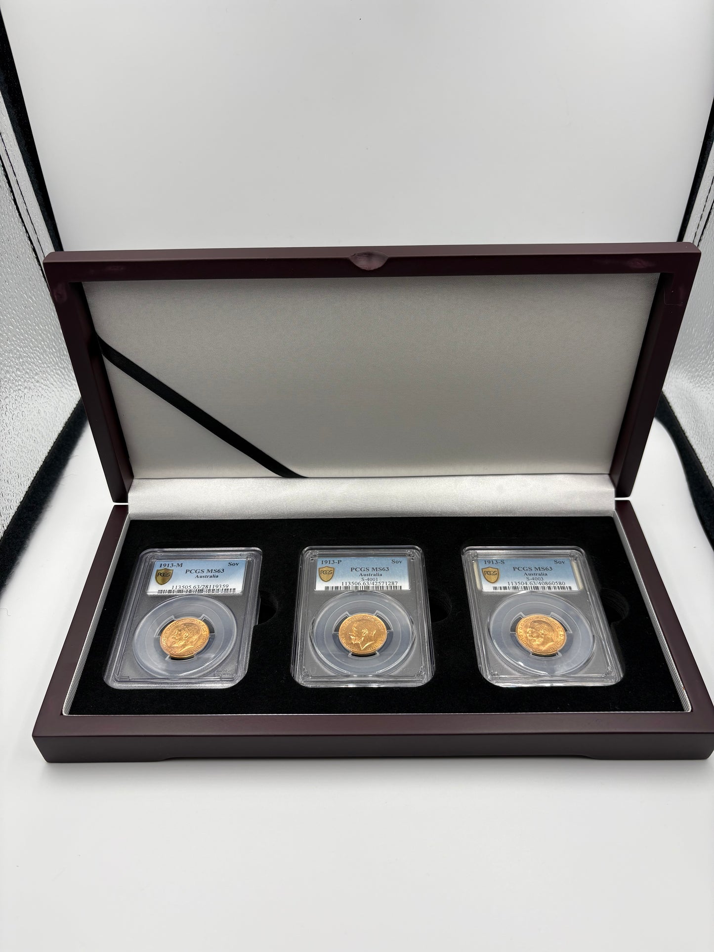 1913 Australian Gold Sovereign Trio – Perth, Melbourne and Sydney Mintmarks
