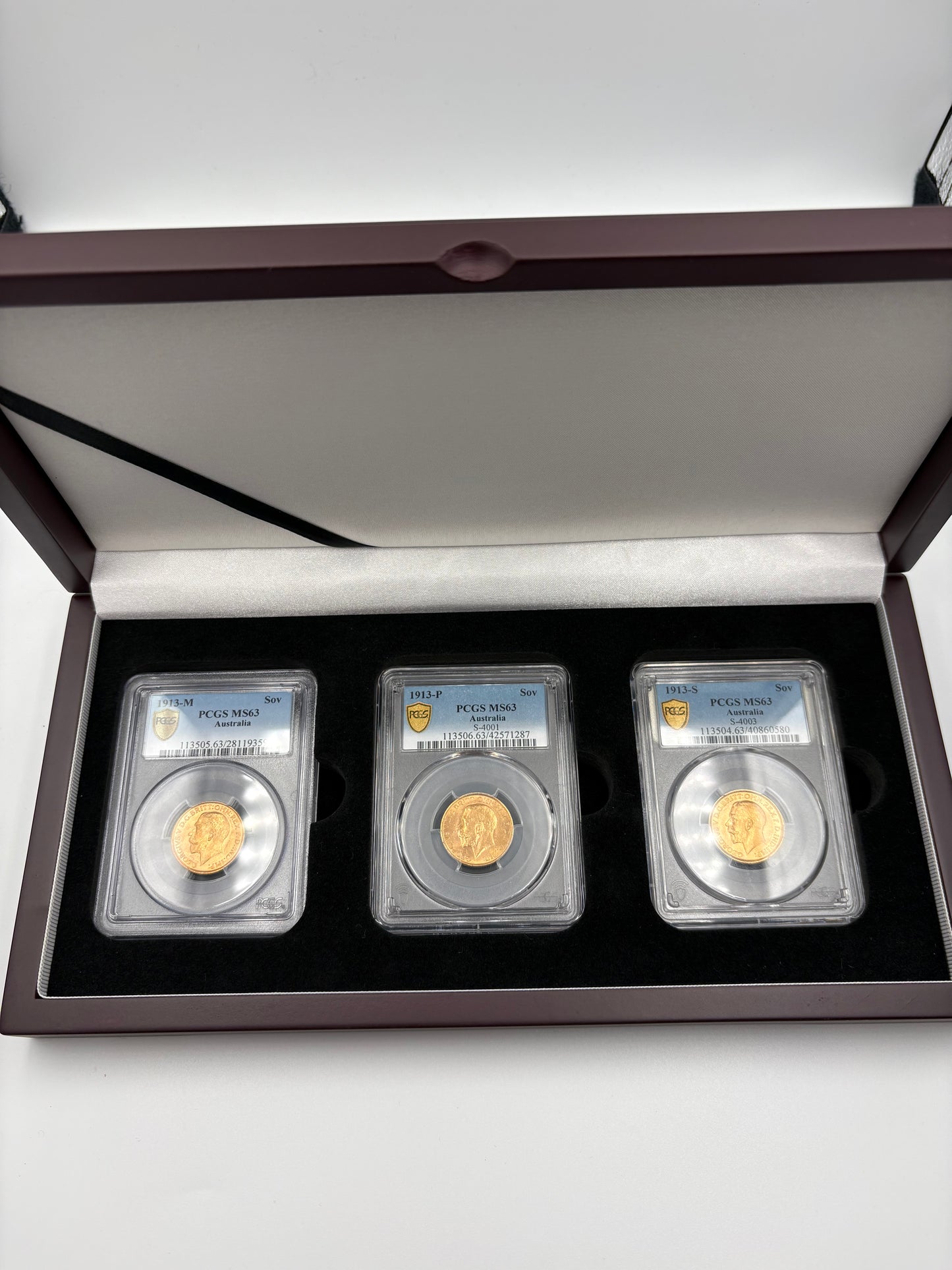 1913 Australian Gold Sovereign Trio – Perth, Melbourne and Sydney Mintmarks