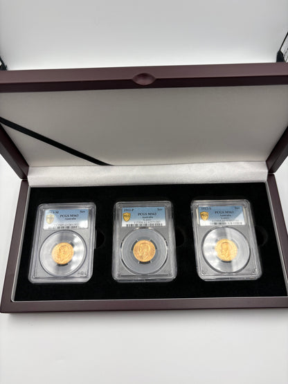 1913 Australian Gold Sovereign Trio – Perth, Melbourne and Sydney Mintmarks