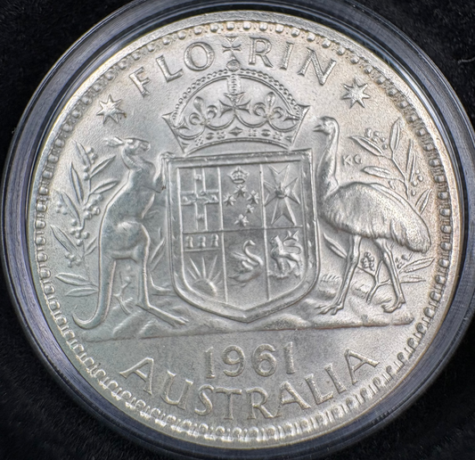 1961 Australian Florin - 50% Silver Pre-Decimal Coin