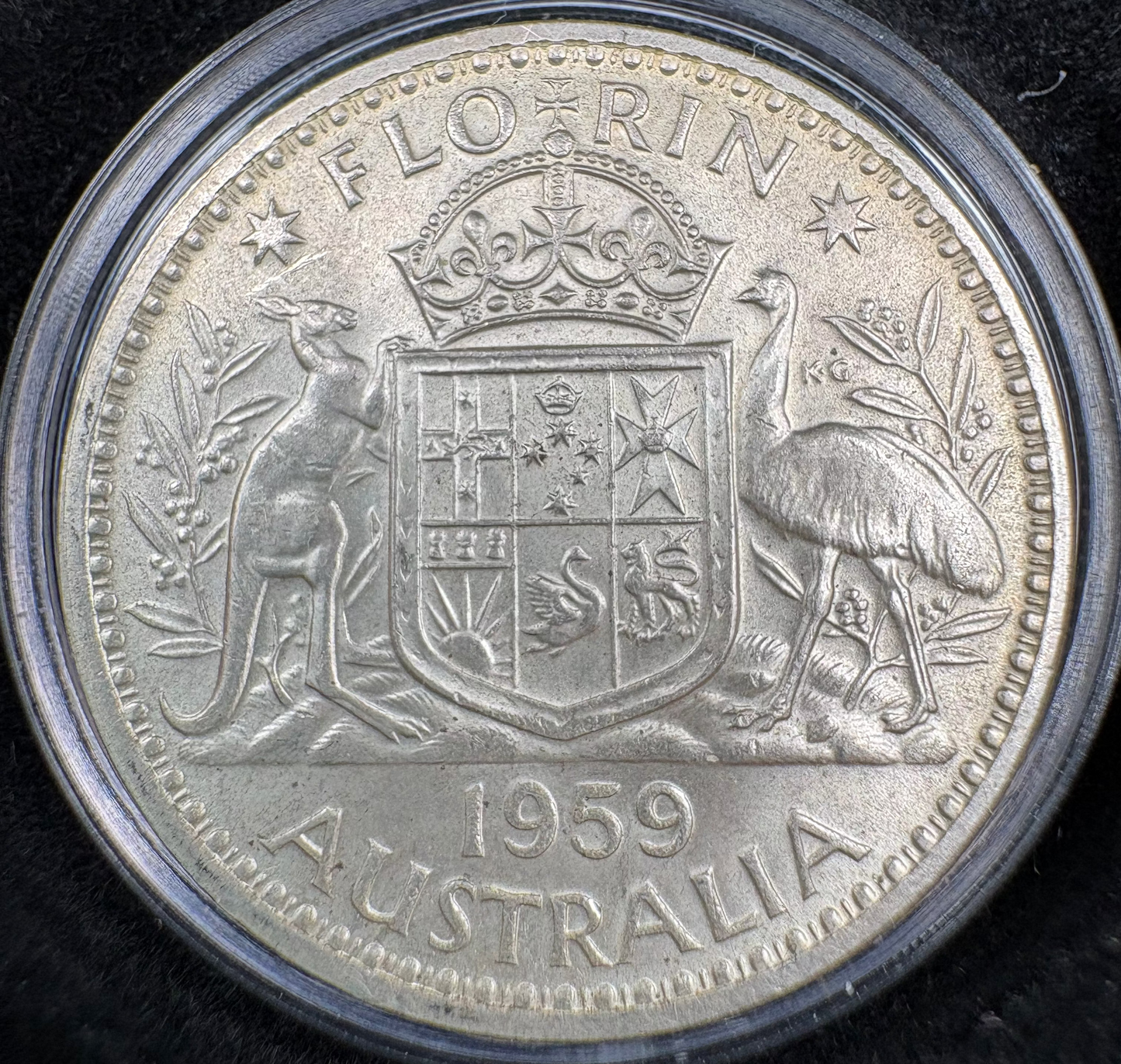 1959 Australian Florin - 50% Silver Pre-Decimal Coin