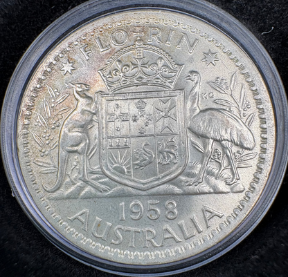 1958 Australian Florin - 50% Silver Pre-Decimal Coin