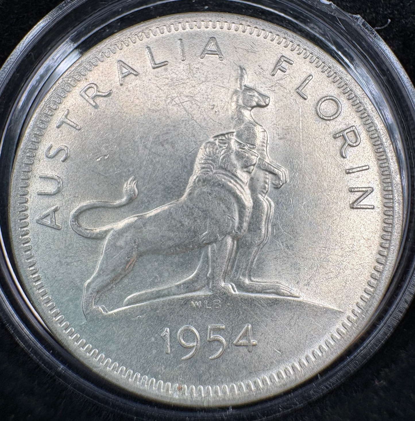 1954 Royal Visit Australian Florin - 50% Silver Commemorative Coin