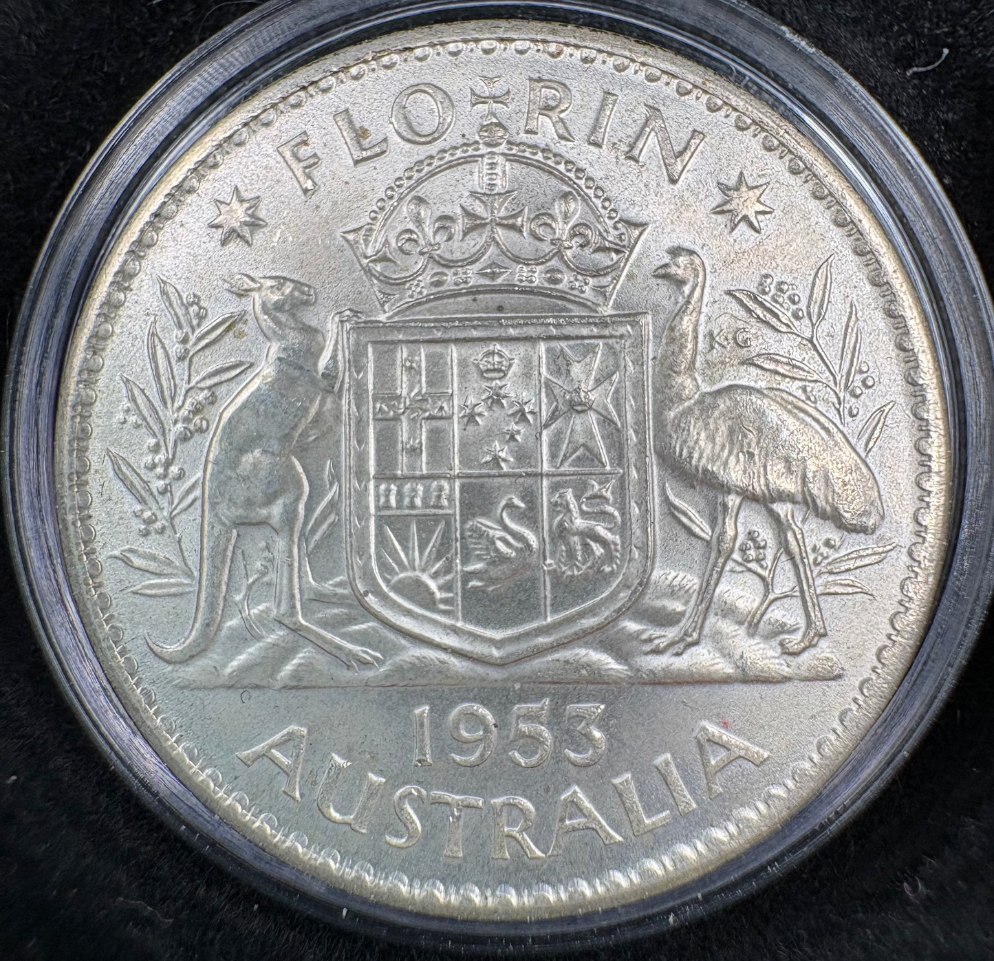 1953 Australian Florin - 50% Silver Pre-Decimal Coin