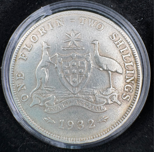 1932 Australian Florin .925 Silver KM# 27
