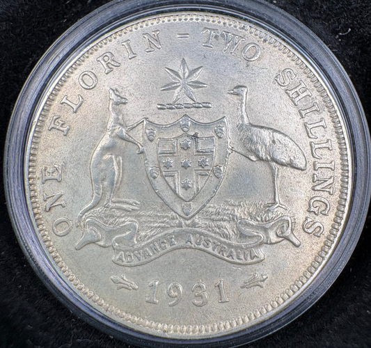 1931 Australian Florin - Sterling Silver Pre-Decimal Coin