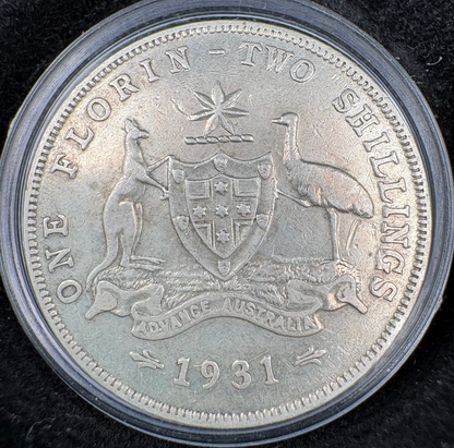 1931 Australian Florin - Sterling Silver Pre-Decimal Coin