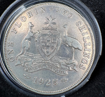 1925 Australian Florin - Sterling Silver Pre-Decimal Coin