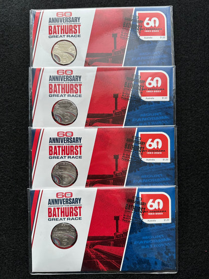 2023 60th Anniversary Bathurst Great Race PNC with Coloured 50 cent coin