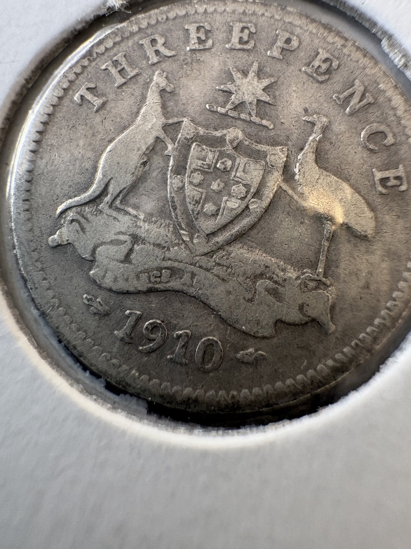 1910 Australia King George V Threepence Silver Coin KM# 18