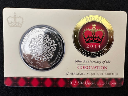 2013 50c Uncirculated Coin 60th Anniversary of Coronation of Her Majesty Queen Elizabeth II