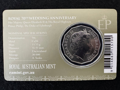 2017 Fifty Cent Royal Wedding 70th Anniversary (50c) Uncirculated Australian Decimal Coin