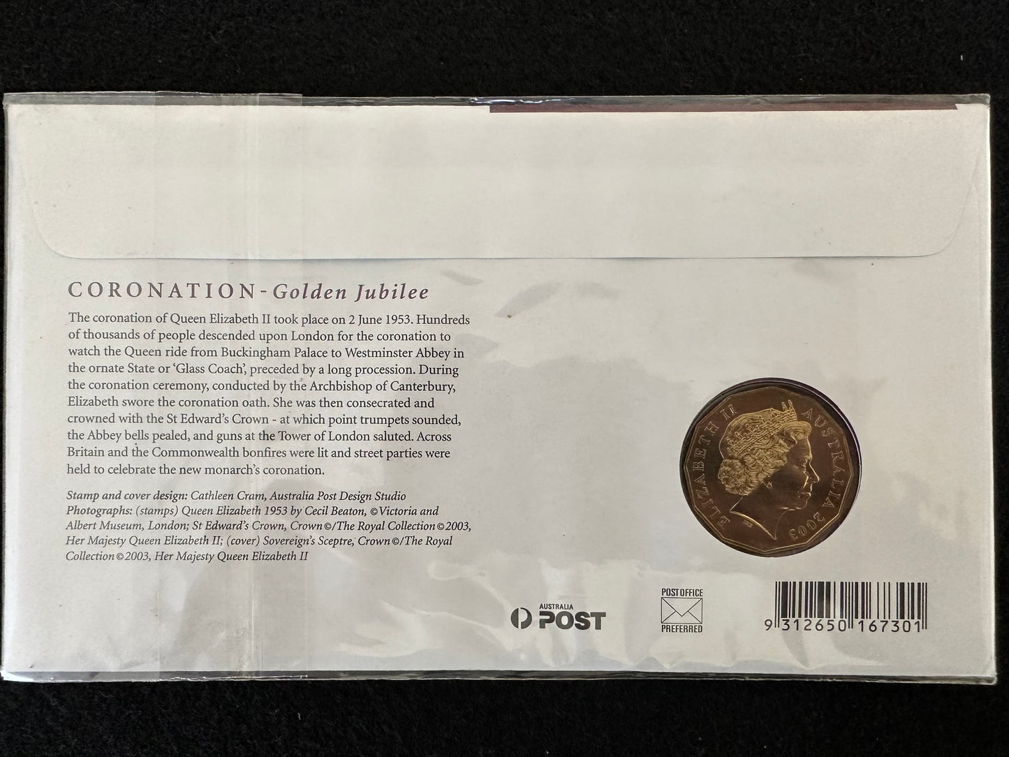 2003 Golden Jubilee Coronation Gold Plated 50 cent PNC