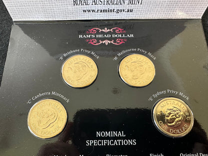 2011 RAMS Head C,S,B,M One Dollar ($1) Uncirculated Australian Decimal Four Coin Set