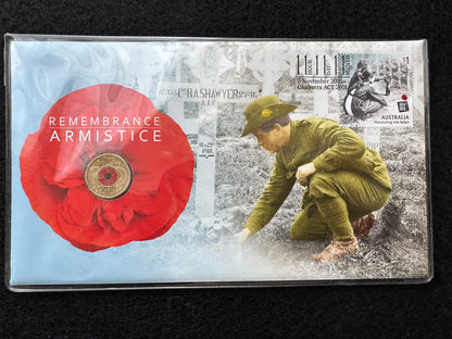 2018 Two Dollar Remembrance Armistice Centenary PNC $2 "C" mint mark