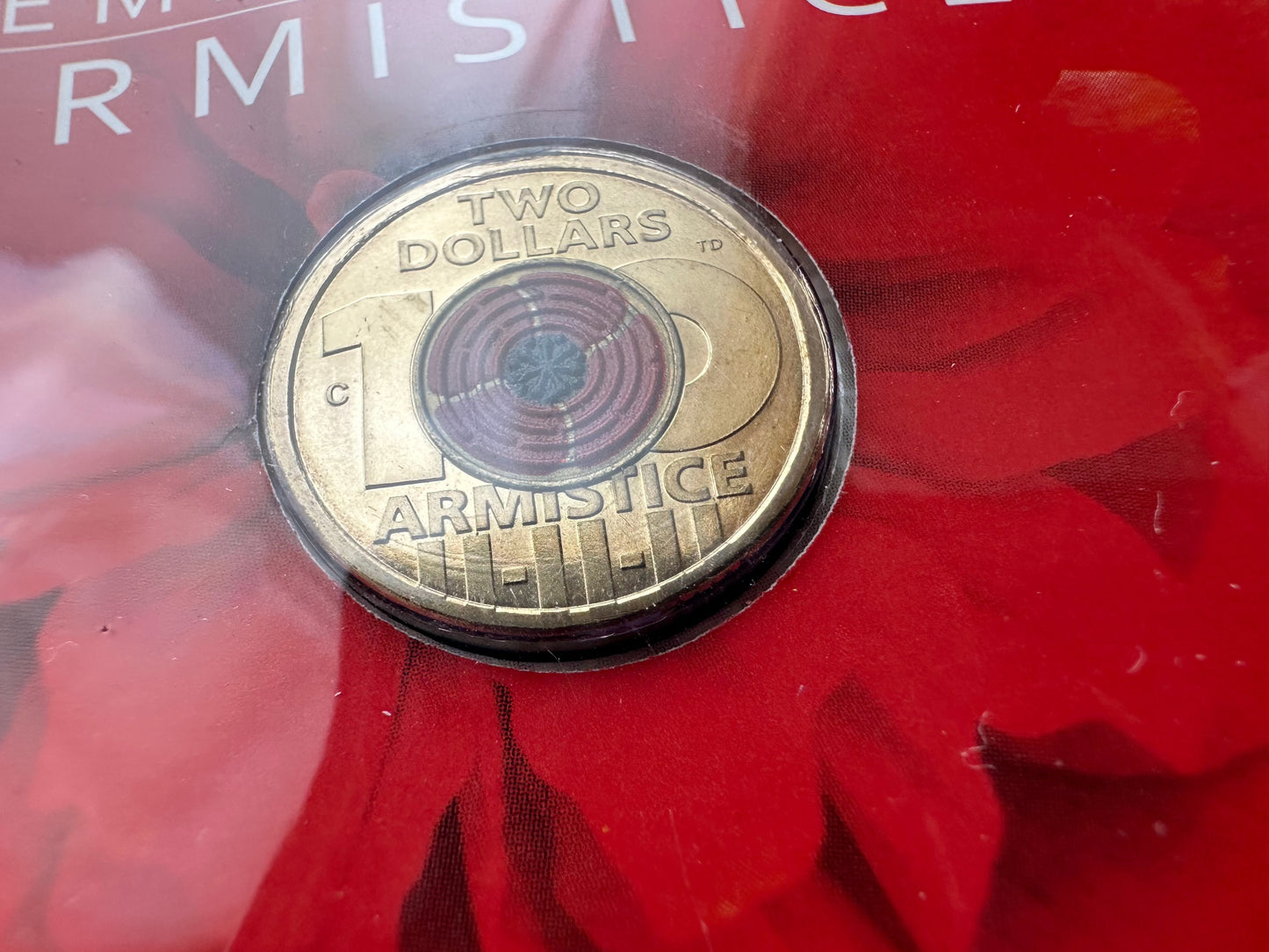 2018 Two Dollar Remembrance Armistice Centenary PNC $2 "C" mint mark