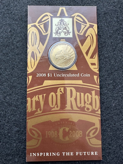 2008 One Dollar $1 Centenary of Rugby League Uncirculated Australian Decimal Coin